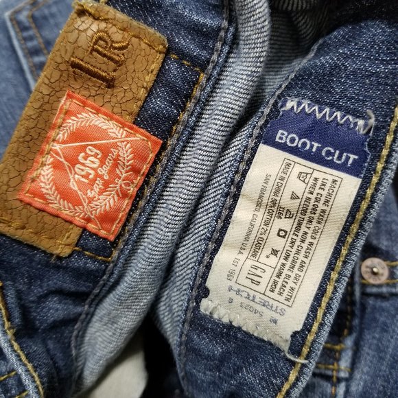 GAP jeans 1 Bootcut Stretch Medium Tint denim Y2K 2007 low rise waist boot cut - Picture 15 of 16